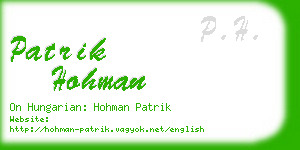 patrik hohman business card